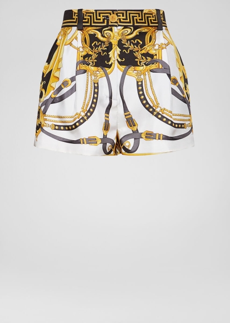 Pantaloni Scurti Versace Versace Barocco Rodeo Print Silk Dama | KPBLGXQ-92